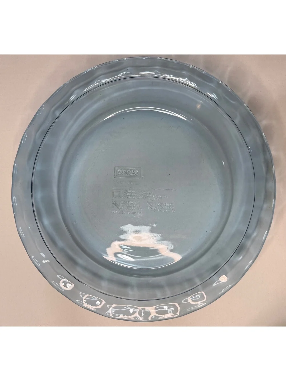 Pyrex 9.5” Blue Tint Glass Pie Plate 24cm Fluted Rim Baking Dish